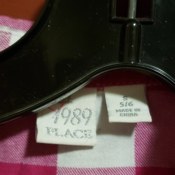 1989 PLACE PINK PLAID SHIRT SIZE5/6 S - Picture 4 of 8